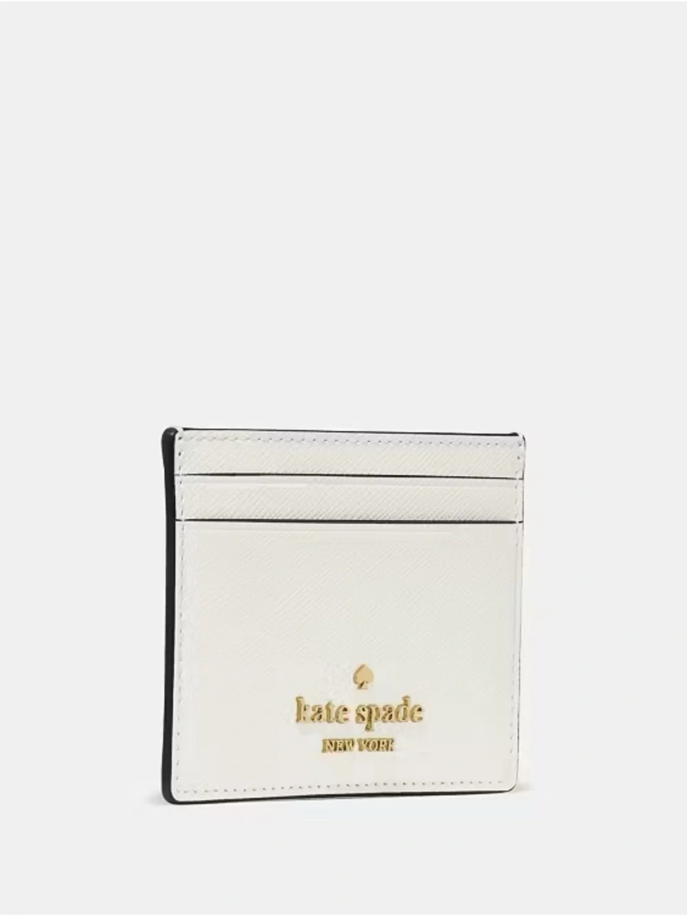 Kate Spade Small Leather Slim Card Holder with Gold Logo, NWT
